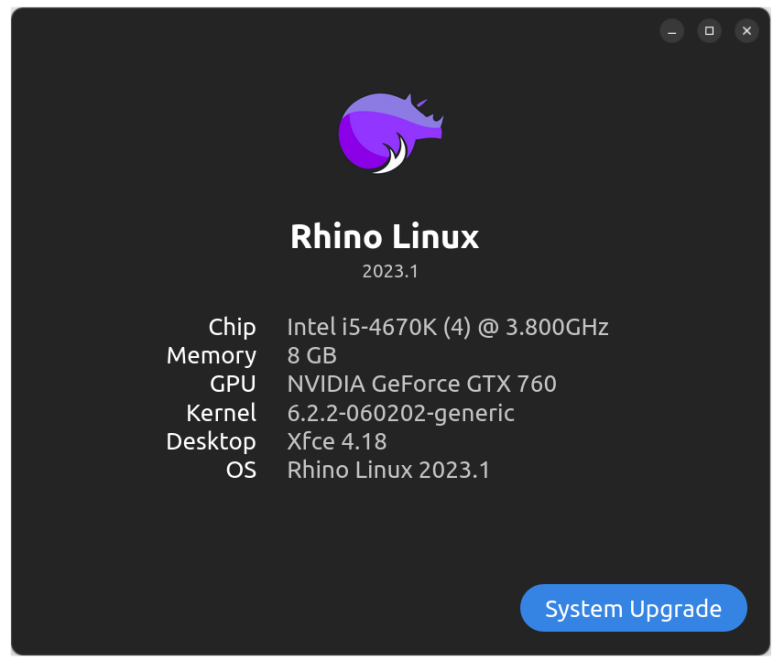 Rhino Linux System Mockup